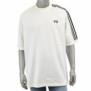 新品【Mサイズ】Y-3 ワイスリー STRIPES SHORT SLEEVE TEE/3ストライプ ロゴ Tシャツ/ホワイト/ブラック/HZ8871 OWHITE/BLACK