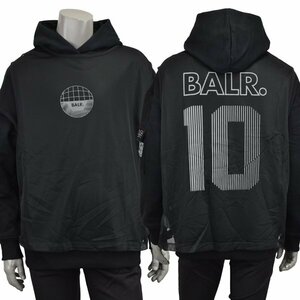 新品【Lサイズ】BALR. ボーラー JOEY BOX MESH H2S HOODIE/メッシュベスト ナンバリング 重ね着 パーカー/B1261.1098 JET BLACK