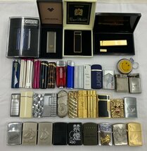 【★03-1722】■ジャンク■ガスライター オイルライター他 40点 まとめ売り ZIPPO/CROWN/ROYAL/イヴサンローラン/VALENTINO/LANCEL等（0230_画像1