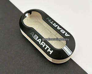  with translation * genuine products * black white *ABARTH Fiat 500 put on ... key cover * black white line * abarth Fiat chin k stylish 