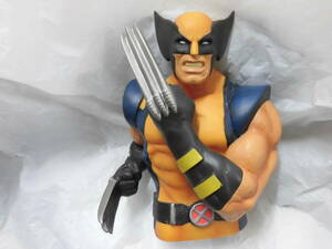 【多少の傷みと汚れあり、現状品】Marvel X-men Wolverine Bust Bank ウルヴァリン バスト 貯金箱 Xメン エックス・メン 高さ約18ｃｍ