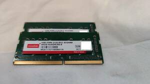 InnoDisk DDR4 2133 SO-DIMM ECC 4GB ×２枚　計8GB