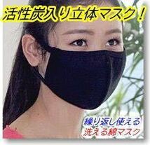 A マスク　選べる色 10点セット　黒　新品　女性サイズ　活性炭入りマスク　洗って繰り返し使える　布マスク_画像1