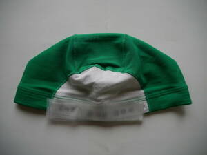 【中古】フットマーク[FOOTMARK] スイムキャップ 水泳帽(緑) フリーサイズ プール 学校 日本製