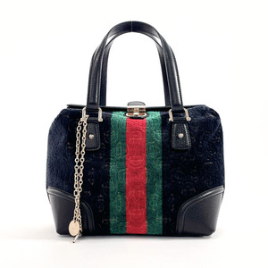 グッチ GUCCI ハンドバッグ ミニボストン 146002 ドクターズバッグ シェリーライン ホースビット ベロア/レザー ブラック