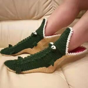 靴下 ソックス くつ下 動物 ワニハイソックス　socks　可愛い サンタクロース クリスマス プレゼント ニット 女の子 男の子 大人 男女兼用