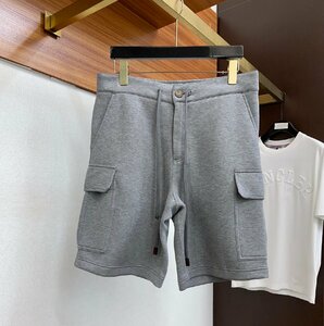 BRUNELLO CUCINELLI(ブルネロ クチネリ)メンズスエットパンツ ショートパンツ ハーフパンツ 半パン スポーツ短パン ショーツ XL グレー