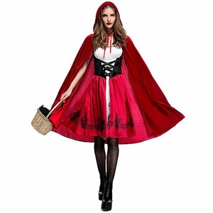 コスプレ衣装 ハロウィン 衣装 赤ずきん かわいい サンタ 赤頭巾 ウィッチ 魔女 女王 悪魔 コスチューム 仮装 2点セット レディース　3XL