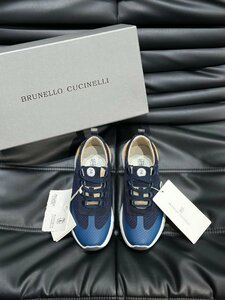 BRUNELLO CUCINELLI ブルネロ クチネリ メンズ スニーカー　ウォーキングシューズ ローカット スポーツ靴　EU44サイズ　ネイビー