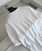 BRUNELLO CUCINELLI(ブルネロ クチネリ) メンズ半袖T-シャツ 丸首 綿 トップス カットソー クルーネック Mサイズ ホワイト ロゴプリント_画像4