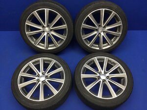 Subaru Genuine Legacy 18×7.5J ＋55 ハブ径 56 PCD100 5穴 ＆ Dunlop DIREZZA DZ102 225/45R18 2009製 4本　　　　　Y012　2F9-1　深