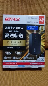 BUFFALO 2TB ポータブルSSD ”SSD-PHP2.0U3-BA” 未使用未開封品