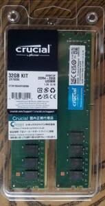 [中古]動作確認済み デスクトップ用 DDR4-2666（PC4-21300）UDIMM 32GB（16GB×2） メモリ crucial CT2K16G4DFD8266