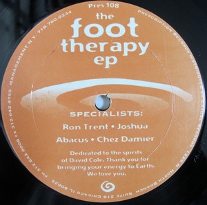 Ron Trent / Joshua / Abacus / Chez Damier The Foot Therapy EP 12インチ (US / 1995年 Prescription Pres 108)