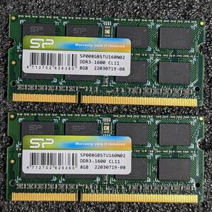 【中古】DDR3 SODIMM 16GB(8GB2枚組) シリコンパワー SP008GBSTU160N02 [DDR3L-1600 PC3L-12800 1.35V]