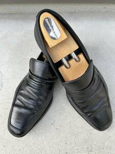  б/у Ermenegildo Zegna черный машина f type вдавлено . Loafer размер 6.5 25cm ранг 