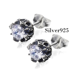  earrings both ear for men's lady's silver 925 Cubic Zirconia white 