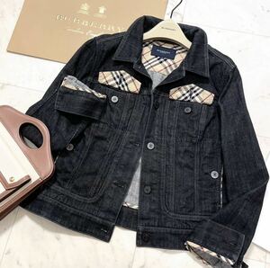  large size beautiful goods Burberry BURBERRY Burberry London Denim jacket G Jean noba check feather weave travel line comfort 44 13 number 