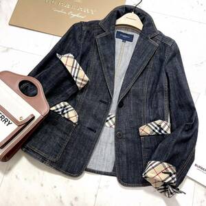  super-beauty goods Burberry BURBERRY Burberry London Denim jacket G Jean noba check feather weave travel line comfort 38