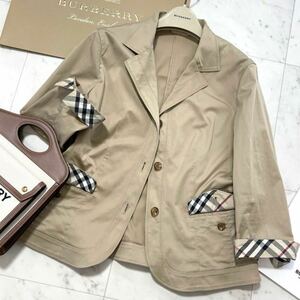 大きいサイズ 美品 バーバリー BURBERRY バーバリー ロンドン ストレッチジャケット ジャケット　ノバチェック 羽織り 旅行 ビジネス 42 LL