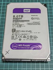 【ジャンク品】【部品取り用】 WD Purple 8TB HDD WD80PURZ-85YNPY0 3.5インチ 内蔵 ハードディスク SATA