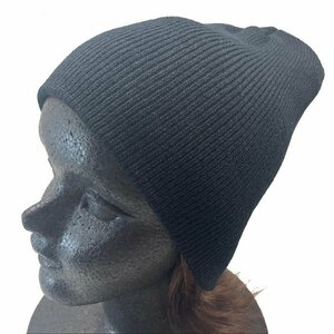 新品 ニット帽 ブラック シンプル アクリル 折り返し ストレート 無地 ロールアップ DIGZHAT ビーニー ワッチ メンズ レディース