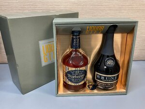 [S102] whisky & brandy 2 pcs set Burberrys12 year BRUNEL old sake foreign alcohol not yet . plug 