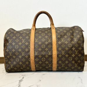 LOUIS VUITTON ルイヴィトン ボストンバッグ モノグラム キャンバス バッグ ブラウン レザー M41428 キーポル45 MB0921 の画像1