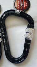 カラビナCARABINER 2個セット BIGMAN ACE4-11BK KN24-8引張り強度 2.4t 黒スクリューゲート ビッグマン工作所#台湾製 登山救助山岳確保山歩_画像3