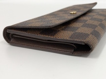 【中古】LOUIS VUITTON ポルトフォイユ インターナショナル 三つ折り長財布 ダミエ エベヌ N61217_画像5