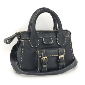 【中古】Chloe エディスミニ 2WAY ショルダーバッグ レザー ブラック