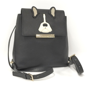 [ used ]kate spade rucksack dog leather black PXRU9386