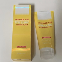 送料無料 即決 未使用 箱開封★FARMSTAY DERMACUBE VITA CLINIC CLEANSING GEL FOAM 180ml_画像1