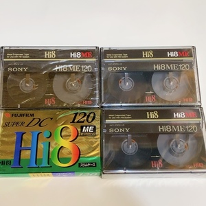  prompt decision free shipping unused unopened *SONY Sony video Hi8 ME120 ×3 Fuji film ×1 total 4 pcs set 