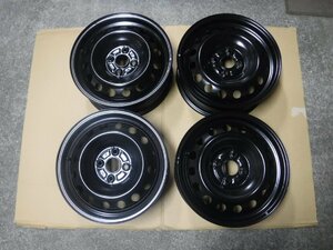 【K293】鉄ホイール4本 J15×6J DOT 4穴 PCD100.0 アクア トヨタ純正 新車外し ◆◆個人宅配送不可◆◆