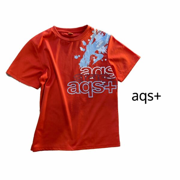 【aqs+】 半袖 Tシャツ　スポーツウエア　トレーニングウエア　ウォーキングウエア　ランニングウエア