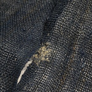 【時代布】麻 あさ 太糸 藍地 3枚 合計約540cm 生地 古布 古裂 アンティーク リメイク素材 A-869の画像8