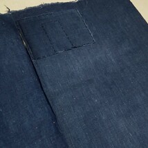 【時代布】 木綿 藍染め 無地 2枚 合計約380cm 生地 古布 古裂 アンティーク リメイク素材 A-924_画像9