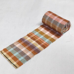[ era cloth ]. woven .. weave tree cotton approximately 268cm colorful cloth old cloth old . antique remake material A-930