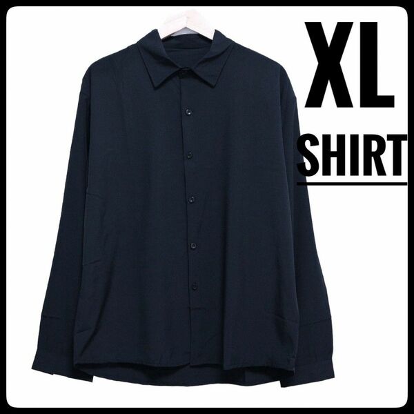 春で大活躍!!　ブラックシャツ!(黒)　XL