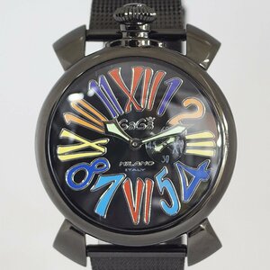 F☆GaGa MILANO ガガミラノ マヌアーレ SLIM 46MM ブラックPVD 5082.1 メンズ腕時計 クォーツ ☆質屋・リサイクルマート宇部店☆