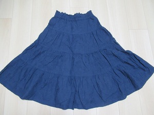  Mezzo Piano Junior tia-do skirt navy blue L girl 160 mezzopianojunior