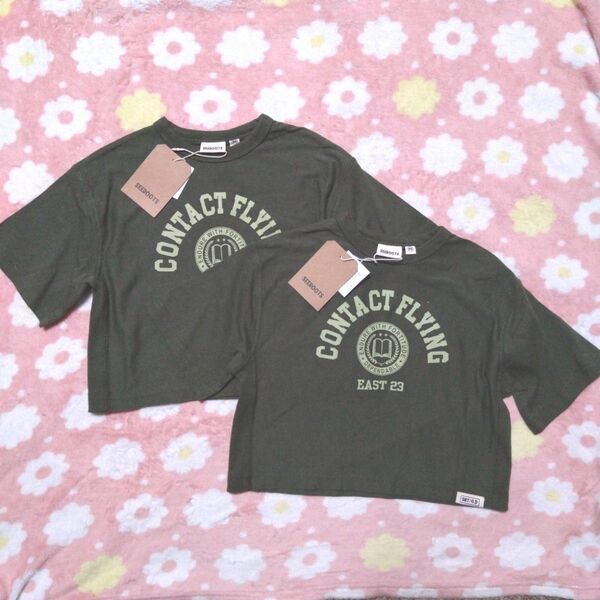 【新品・タグ付き】カレッジロゴ 半袖Tシャツ 90 カーキ セット