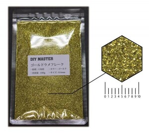 DIY MASTER ゴールド ラメフレーク 0.4mm 100g　(検 塗料 スプレー ラメパウダー