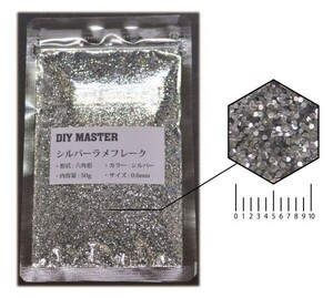 DIY MASTER シルバー ラメフレーク 0.6mm 50g　(検 関西ペイント コルク半 車 ラメ フレーク
