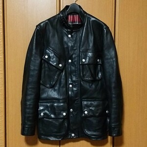 HOSU ATPD. JOHN'S レザージャケット サイズL 40 馬革 黒 ブラック Addict clothes AD-10 BMC Belstaff Barbour Lewis Leathers ライダース