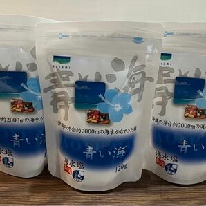 シママース本舗 沖縄の海水塩 青い海 120g 3袋セット