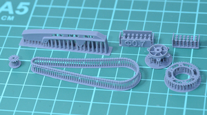 1/12 VT250F for chain, sprocket, chain cover (T company MC08 the first period circle frame for ) 3D printer output not yet painting kit ti teal up 