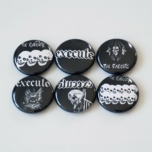 EXECUTE バッジ / punk hardcore crust crass discharge gauze gism lip cream the comes outo zouoエクスキュートmobsジャパコアTシャツ1