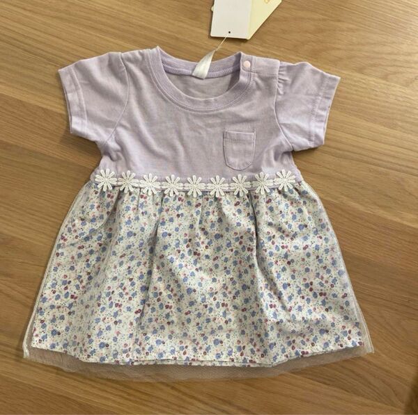 チュール付き フレアTシャツ